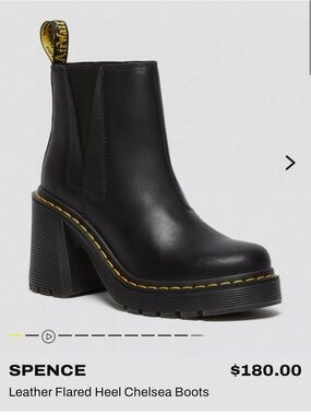 Dr. Martens Spence Leather Flared Heel Chelsea Boots - Black W11 EU43